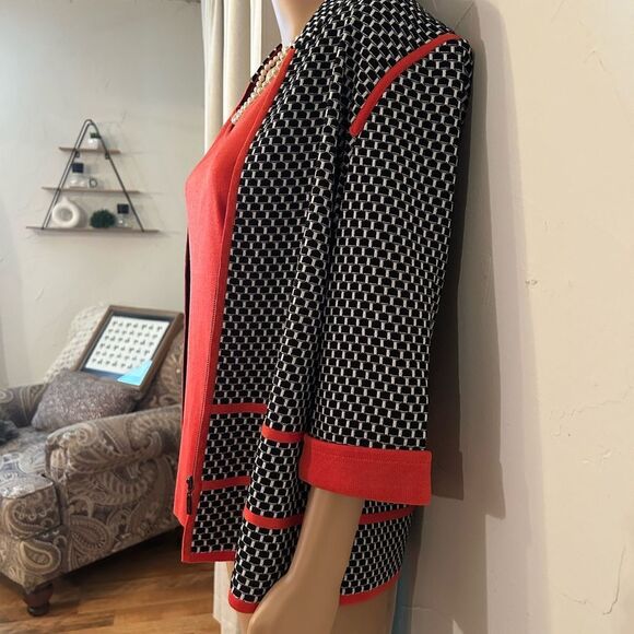 Ming Wang Set Women’s Size Medium Matching Red/Orange Tank Top and Jacket - Picture 4 of 16